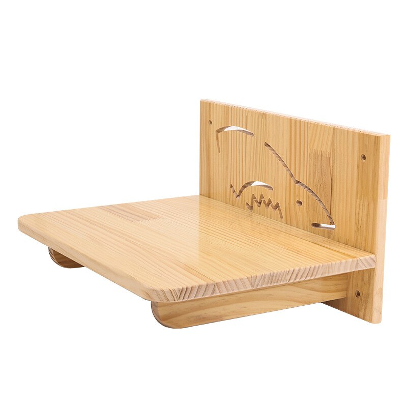 Pine Wall Mounted DIY Cat Climbing Frame Solid Wood Cat Hanging Bed Jumping Platform Cat Scratching Climbing Post Pet Furniture: Shark Pedal