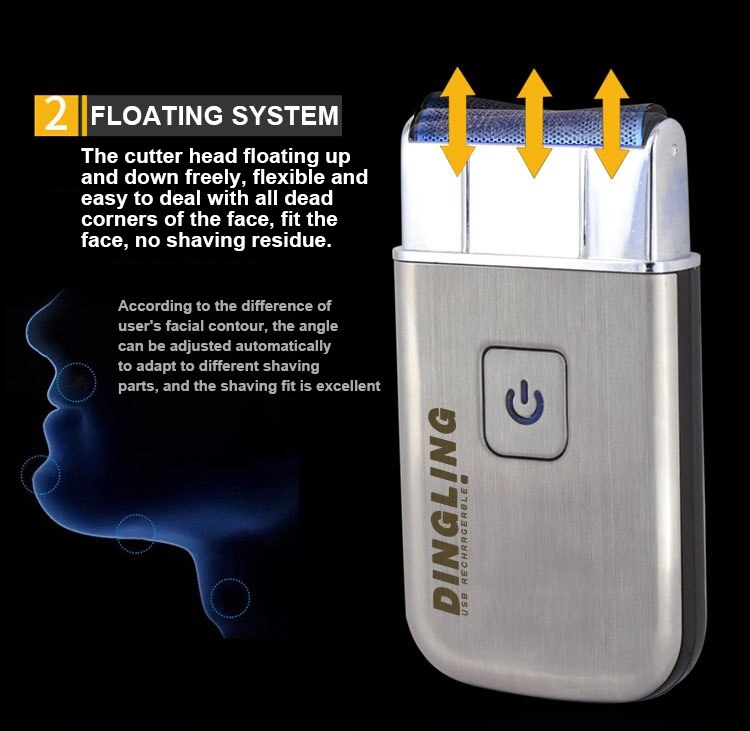 Mini Portable Electric Shaving Machine Men USB Rechargeable Cordless Travel Shaver Single Blade Reciprocating Beard Razor