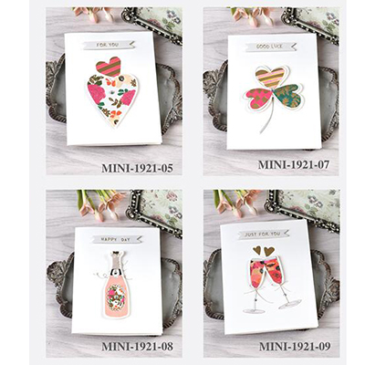 4pcs Flower Mini Greeting Card Happy Birthday Small Card Kids Good Luck Message For You Card: mixed 4 patterns 02
