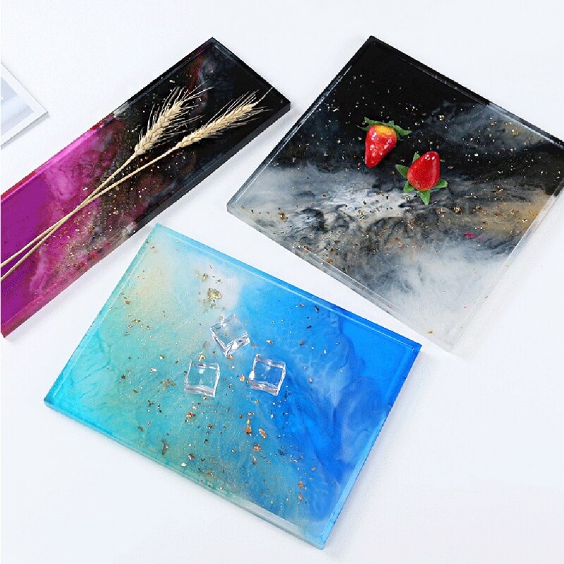 Silicone Resin Tray Mold Epoxy Resin Casting Mold for DIY Vanity Tray Jewelry Tray Serving Board and Serving Tray Mold