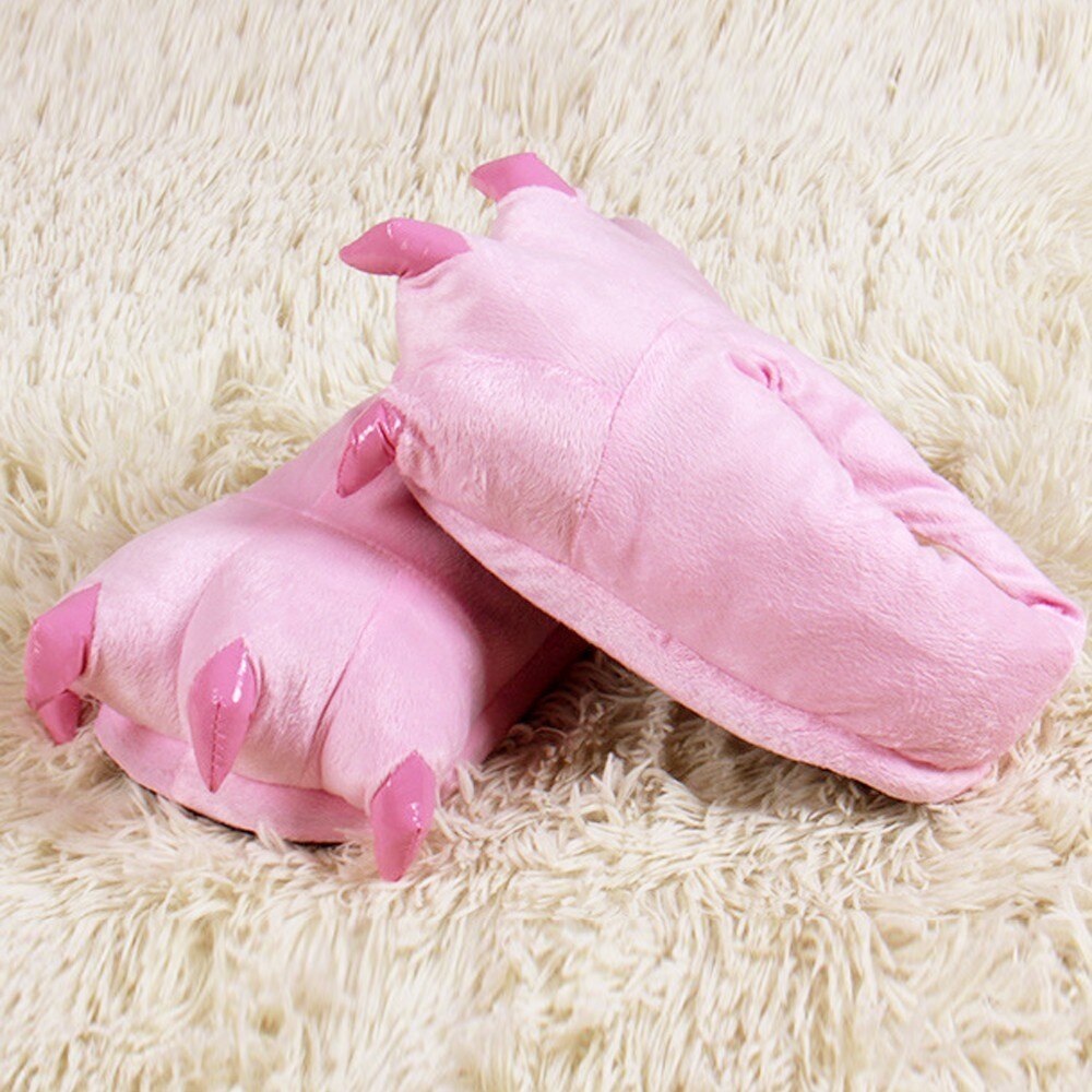 Kid Baby Girls Winter Warm Indoor Slippers Funny Animal Paw Monster Claw Shoes Soft Plush Children Shoes Warm Home Slippers