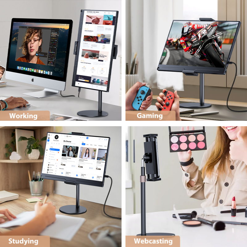 Draagbare Vesa Monitor Tablet Houder Verstelbare Monitor Stand Hoogte Tot 24 Cm Staande Tablet Beugel Bureau Mount Bredere Basis
