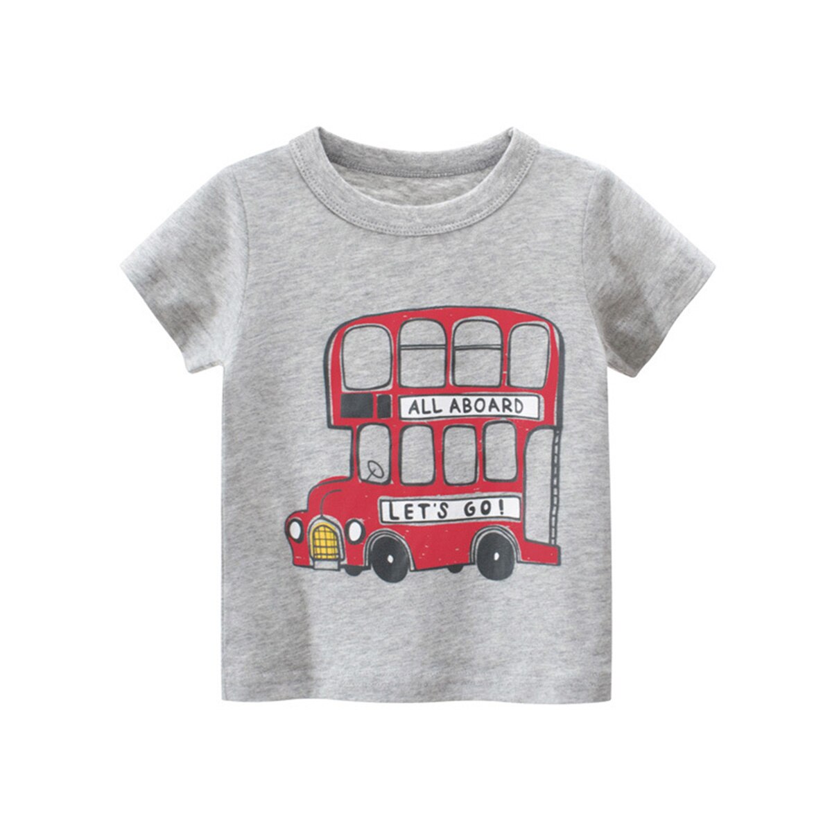 Di modo del Ragazzo 1T-9T Bus Del Fumetto Stampato Pullover Dei Bambini di Estate T-Shirt Casual Stile Capi di Abbigliamento