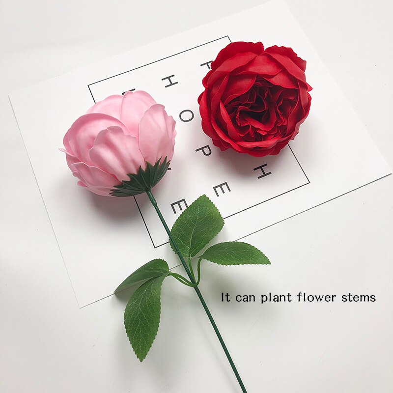 Kunstige sæbe blomster stort pæonhoved valentinsdag diy bryllup hjem dekoration hånd fower kunst