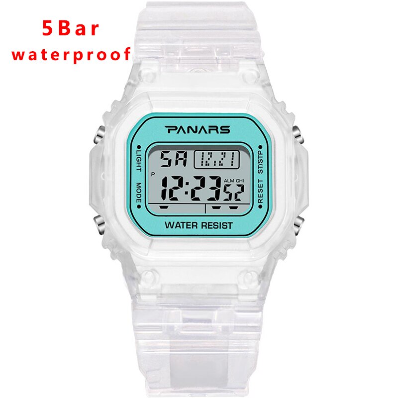 Synoke dames polshorloge koppelhorloge lichtgevend alarm g dames schok elektronisch horloge waterdicht heren digitaal horloge: 5 bar open blauw
