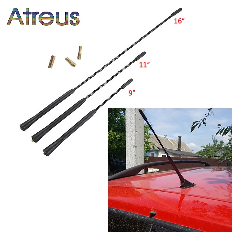 Mutips universell bil anti-støy fleksibel tak mast pisk stereo radio fm/er signal antenne forsterket antenne tilbehør styling
