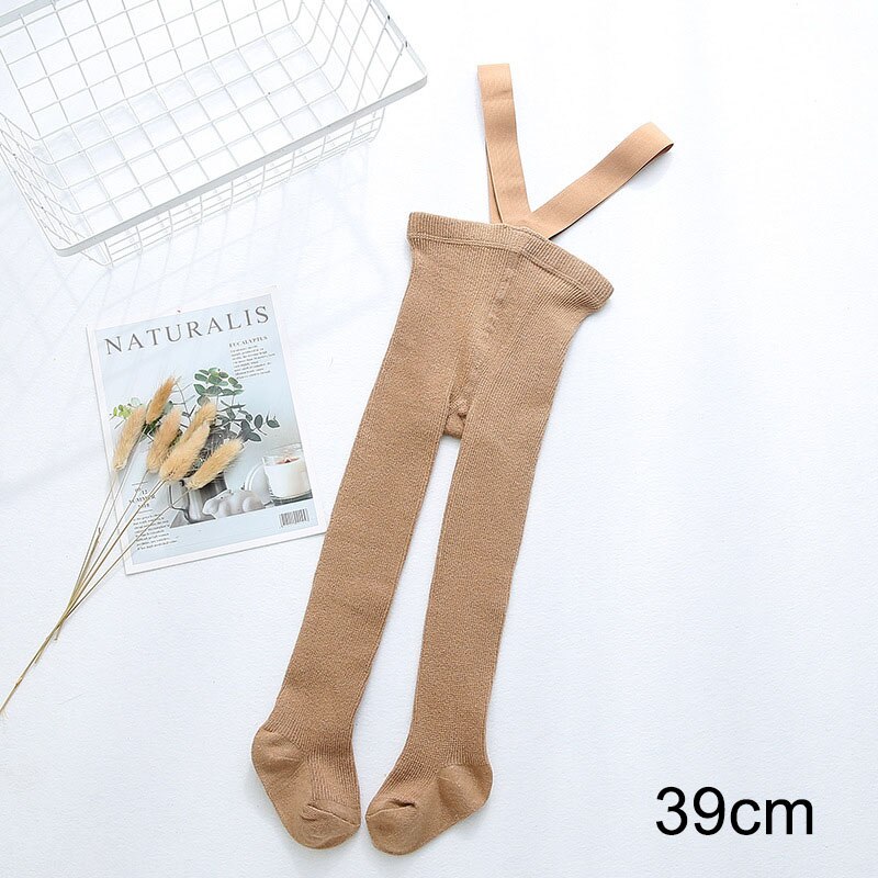 1 pz 39CM vita alta cotone pettinato colore puro cintura incrociata Leggings bambino collant pantaloni neonati traspiranti per bambina: khaki