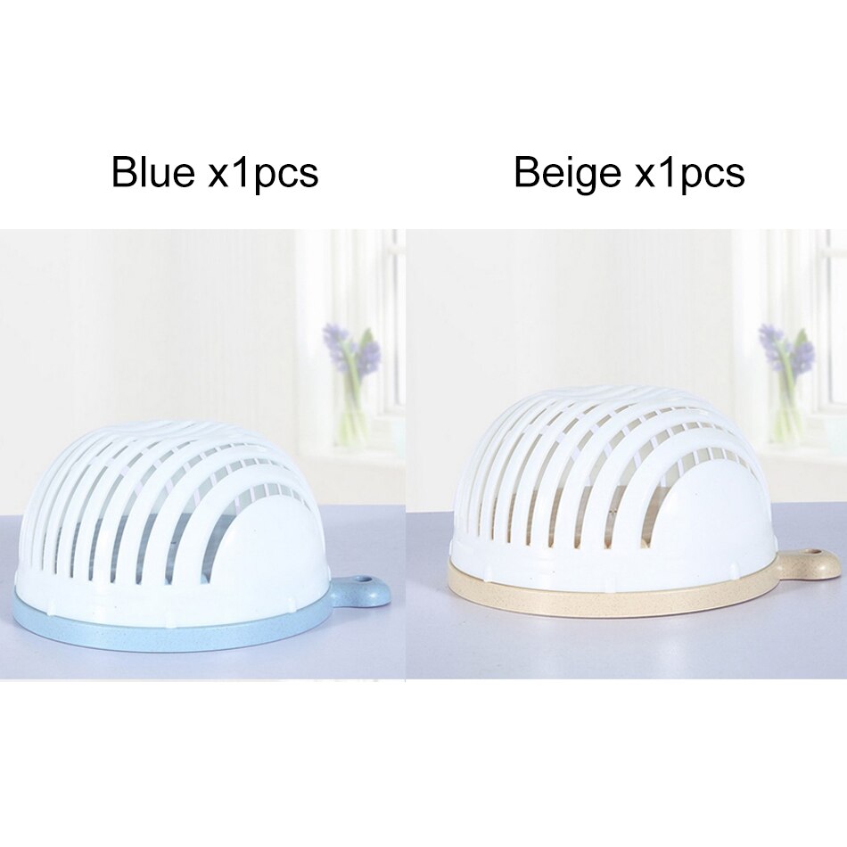 Kreative Werkzeuge Salat Schneiden Schüssel Schnelle Obst Gemüse Salat Zerhacker Schüssel Frische Salat Schneidemaschine Küche Gerät Sicher BPA-Freies: 2Stck Blau Beige