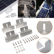 4 pakker aluminiumslegering z type solpanel monteringsbeslag holder på rv båd tag solpanel fastgørelsesbeslag