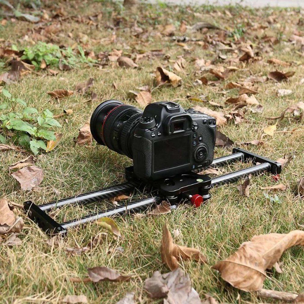 Curseur de piste de caméra en Fiber de carbone 42cm, stabilisateur vidéo DSLR, caméscope sur Rail, avec trous de fixation de vis de 1/4 pouces