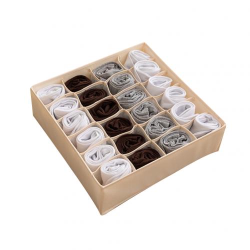 Tela Oxford para armario, ropa interior, corbata, calcetines, caja de almacenamiento para sostén, contenedor organizador: Beige / 16 Compartment