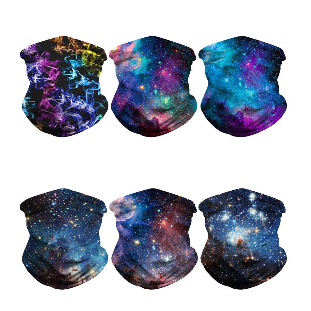 3d galakse skrive ut seamle balaclava skjerf hals varmere hals gamasjer halv ansiktsdeksel hode bandanas skjold hodebånd hodeplagg menn kvinner