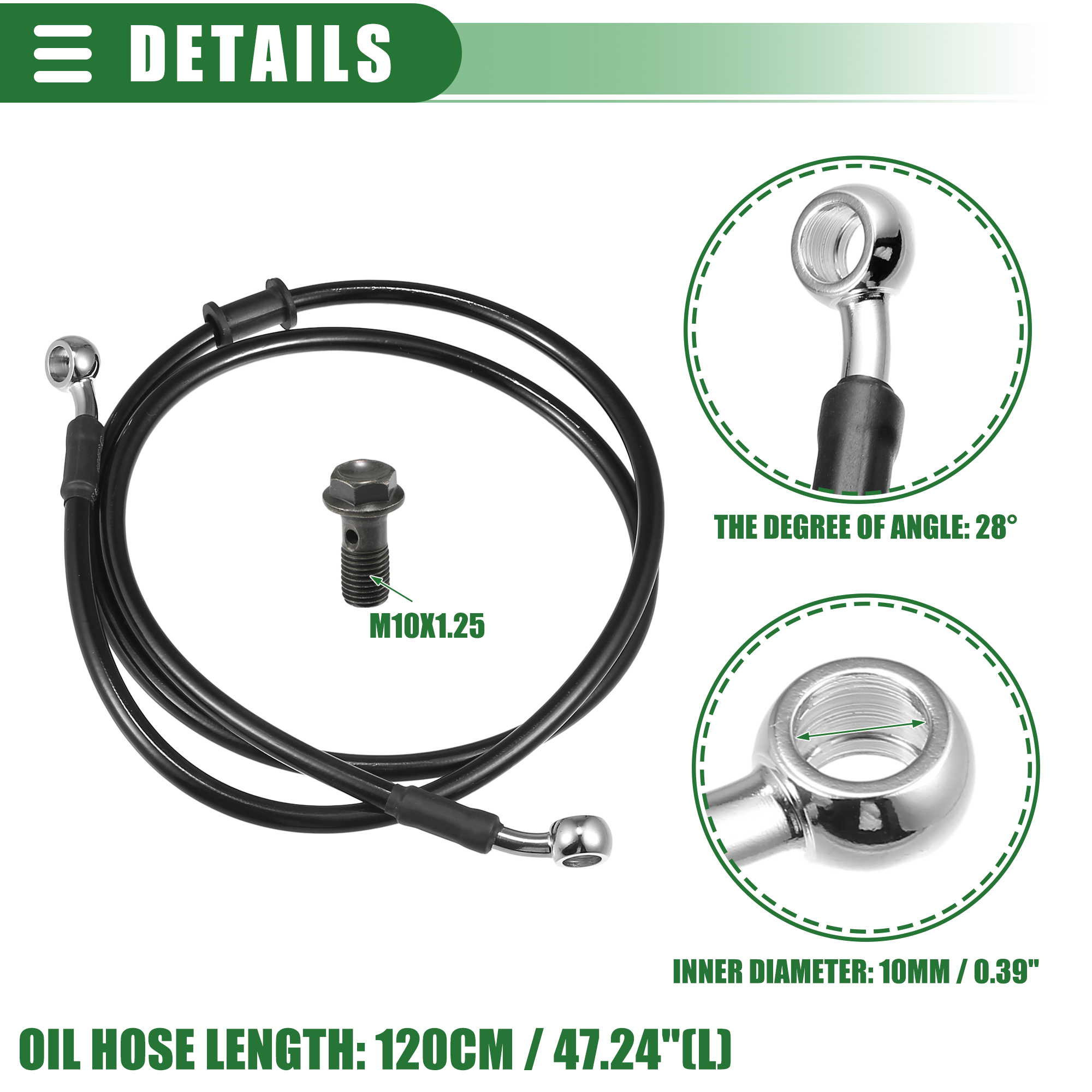 Ricambio Per Moto Cross Tubo Freno Moto Acciaio Inossidabile - Flessibile Idraulico Da 60cm, Colore Rosso Tubo Olio Frizione Acciaio Inox - Foto 5