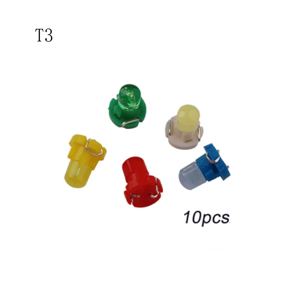 10PCS Car Interior Light T3 Wedge LED Auto Instrument Bulb 12V Automobiles Air Conditioner and Push-Button Bulbs