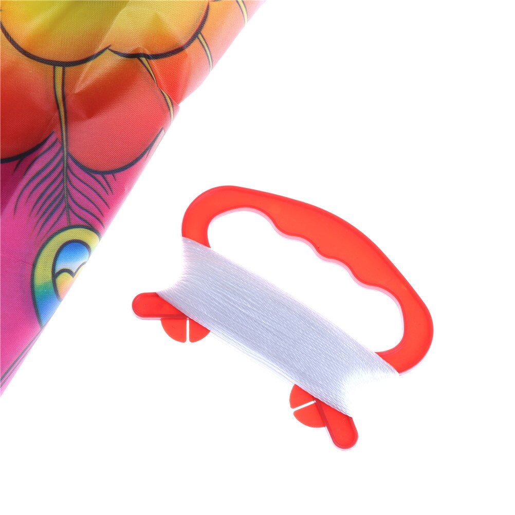 Foldable Outdoor Children's Kite Stunt Kite Surf With 60M Control Bar And Line Nylon Rainbow Butterfly Kite Random Color 90*55cm