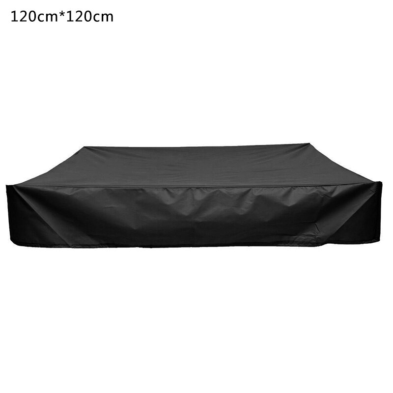 Sandbox Cover Sand Pit Square Waterproof Oxford Cloth Dust Cover Dustproof Protection for Garden Sandpit Cover with Drawstring: Black / 200x200cm