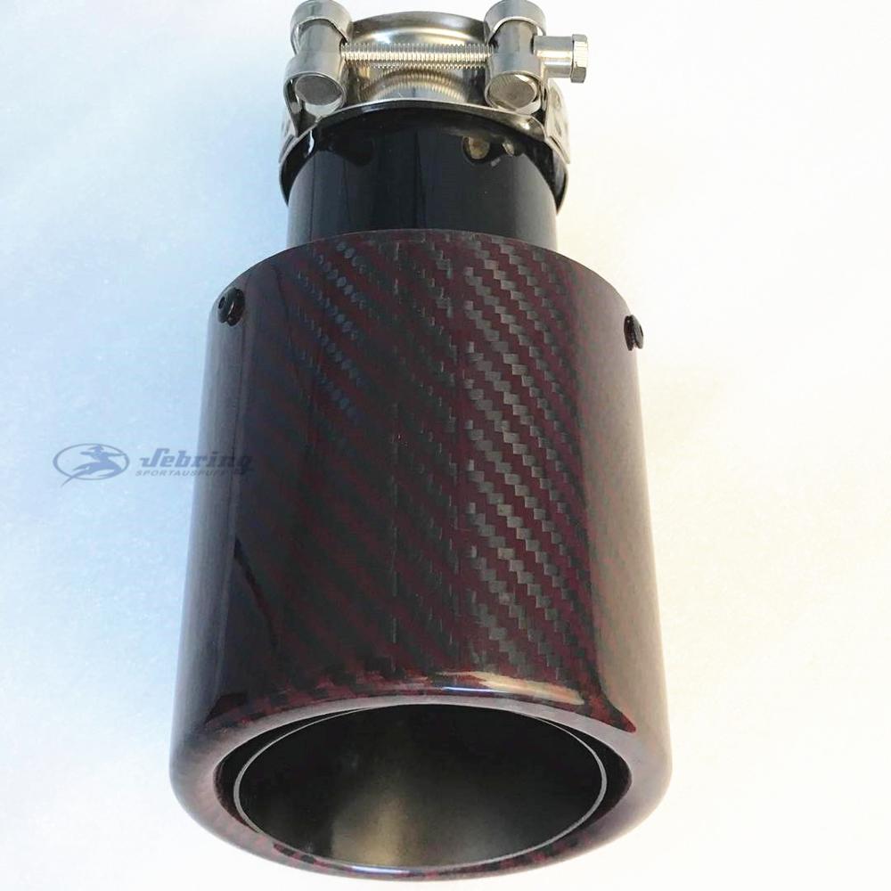 Remus Glossy Red Carbon Fiber Rvs Universele Auto Uitlaatpijp Uitlaat Pijp Carbon Uitlaat Tips