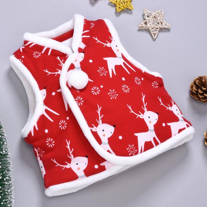 Baby Girls Boy Vest Outfits Christmas Winter Kids Waistcoats Children Warm Coat Infant Sleeveless Jacket Clothes Outerwear