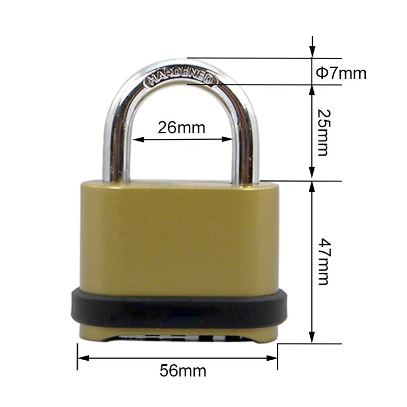 Outdoor Lock No Key 4 Digit Combination Coded Padlock, Waterproof Rustproof Brass Big Size Copper for Fence Warehouse Door Locks: Default Title