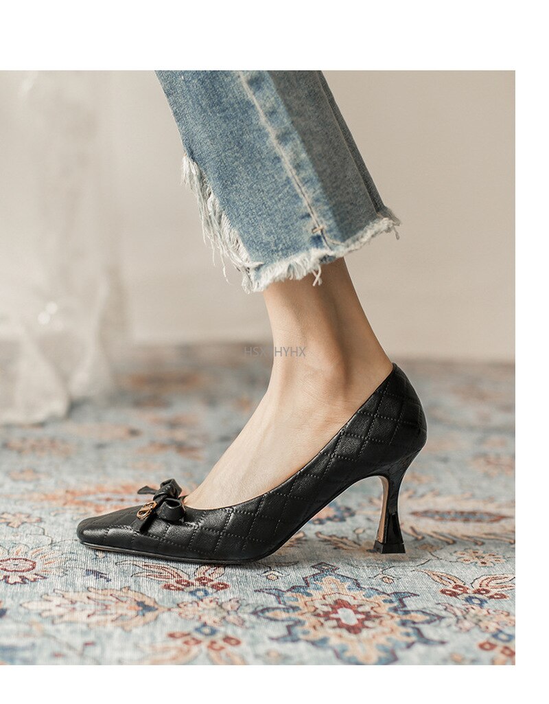 2022 Women Sweet Comfortable Yellow Breathable High Heel Shoes Ladies Classic Summer High Heel Pumps Talon Femme