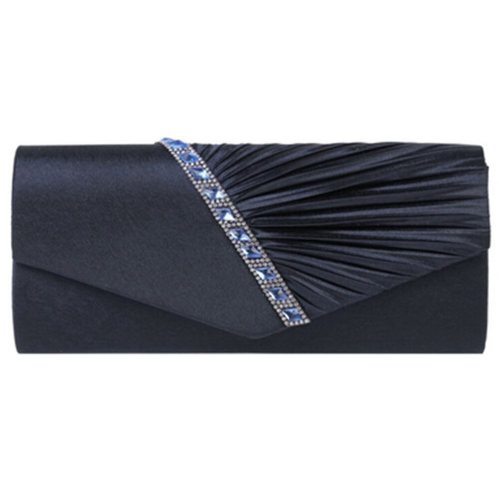 Dames diamanten ruche feest gala bruids avond envelop clutch tas