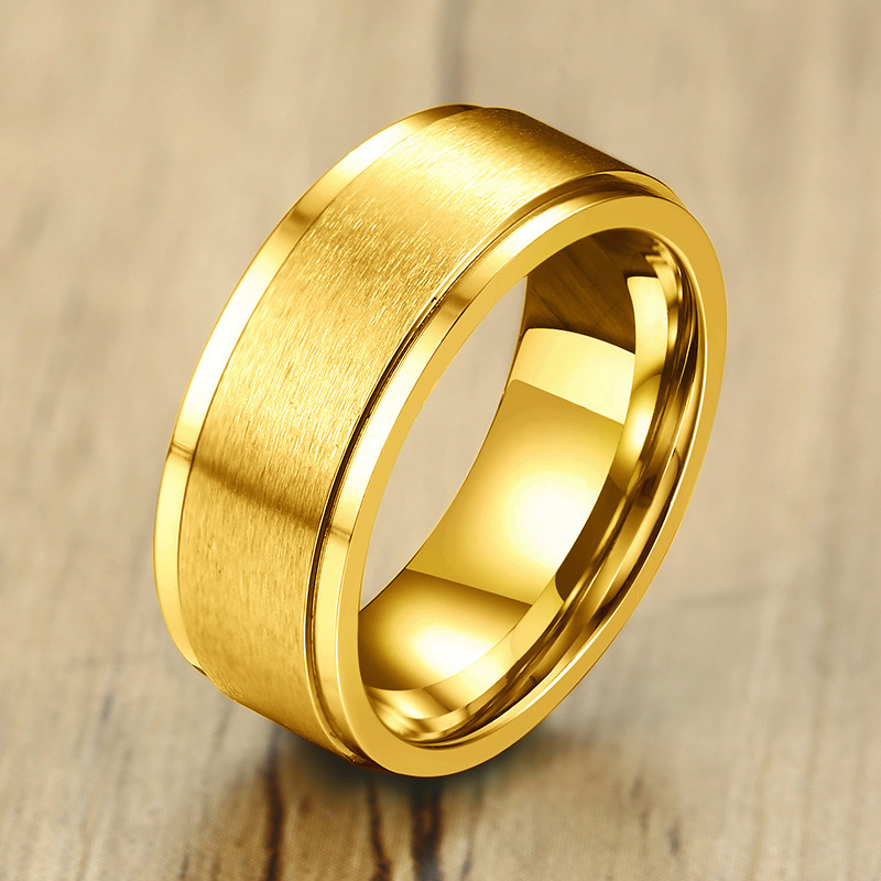 Vnox- Bague Spinner 6/8mm pour Homme, Accessoire Anti-Stress, Alliance Classique en Acier Inoxydable, Bijoux de Sport Rune Viking Décontractés