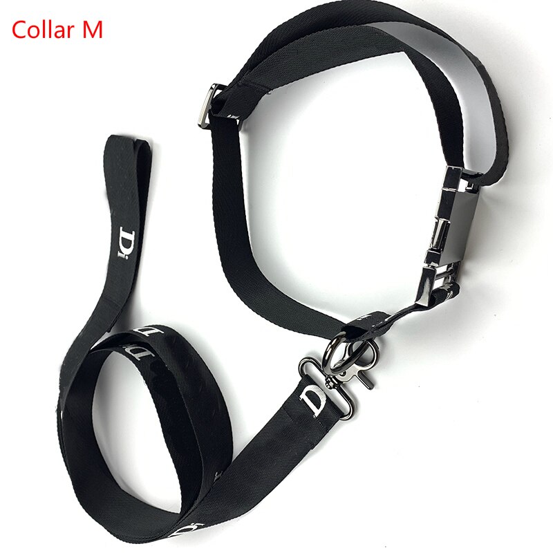 Hondenriem En Halsbanden Brief Print Harnas Hond Aangelijnd Set Voor Duitse Herder Pitbull Franse Bulldog Accessoires: Collar M Leash Set