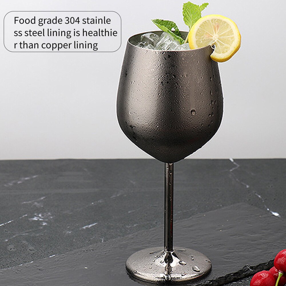 Wine Glasses Stainless Steel Red Wine Goblets Food Grade Juice Drink Goblet Shatterproof Party Barware Kitchen Tools 500ml