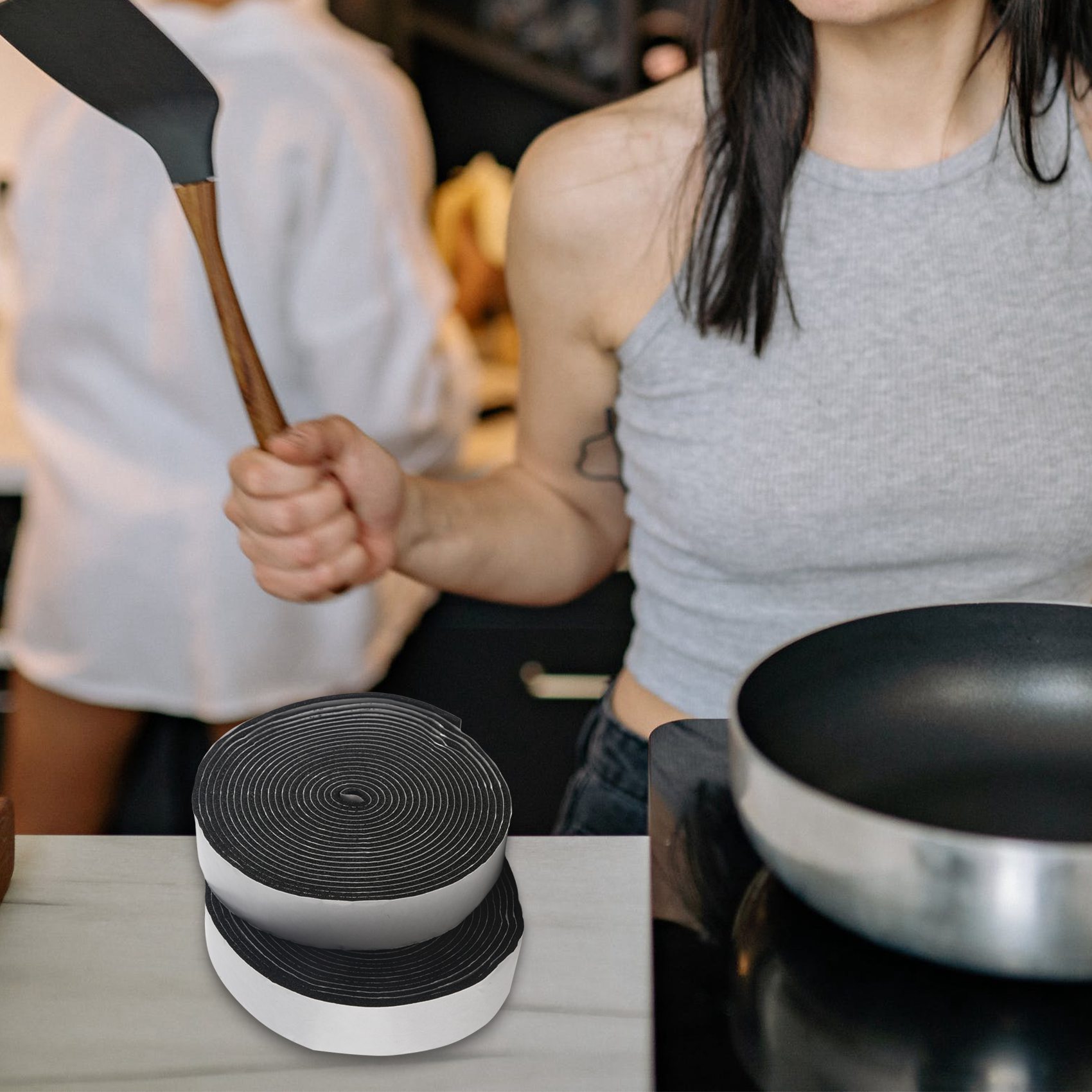 BBQ-rokerpakking Zelfklevende grilltape Grillafdichting op hoge temperatuur Zelfklevende pakking 2-pack