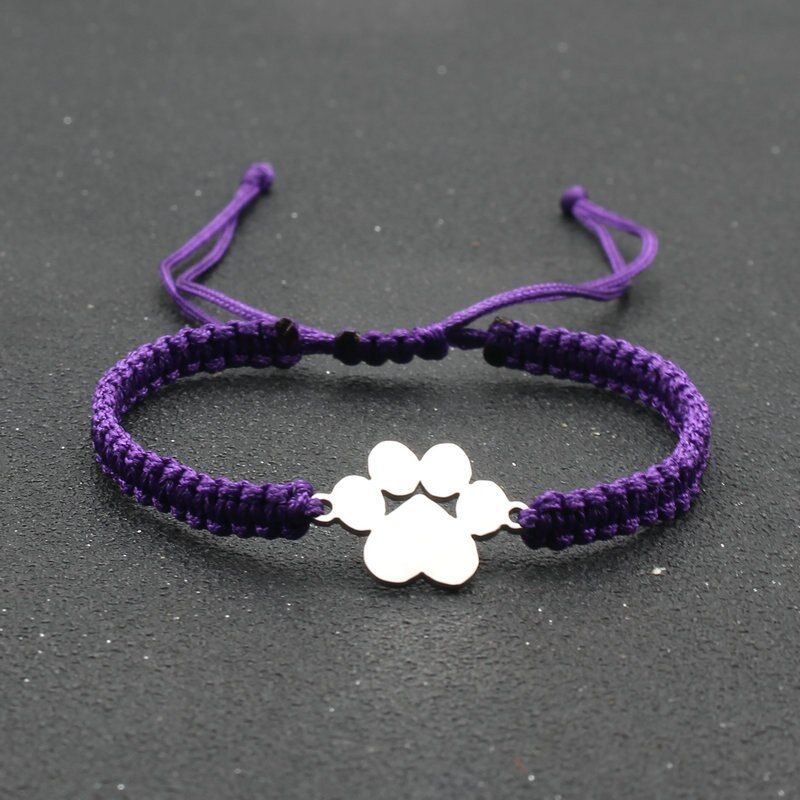 Roestvrij staal Bear Claw bedelarmband Lovers' Lucky handgemaakte gevlochten verstelbare vriendschapsarmbanden voor dames heren koppels: VERMEIL