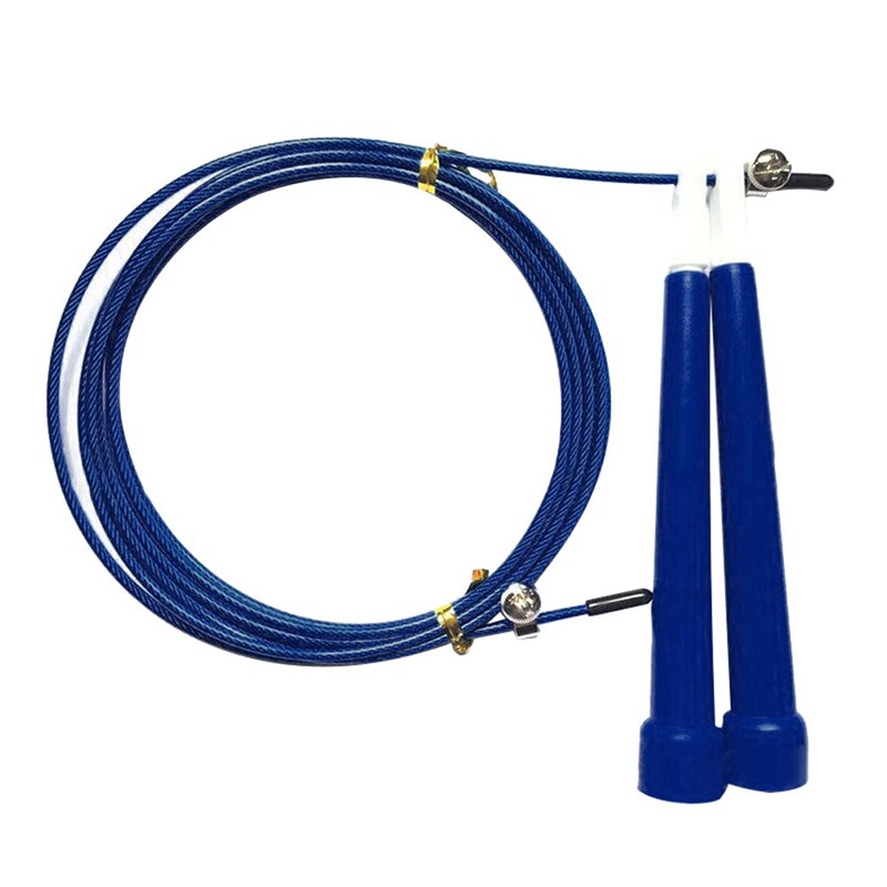 3M di Salto Corde per Saltare Cavo di Acciaio Inox Regolabile Velocità Veloce PVC Maniglia Crossfit Formazione Guantoni Da Boxe sport Esercizi: Blu