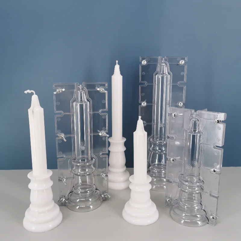 Candelabro cilíndrico de aguja grande con forma de vela, molde de plástico, vela artesanal para iglesia, Kit hecho a mano, decoración de de boda y de cumpleaños