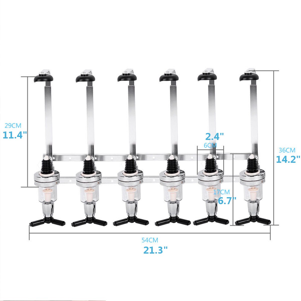 Zauberstab Halterung 6-Bahnhof Schnaps Spender Bar Diener Wein Spender Alkohol Flasche Spender Trinken Ausgießer Bar Werkzeuge Zubehör