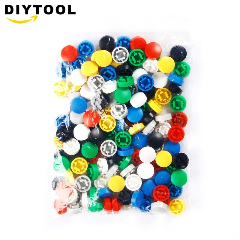 140Pcs Round Tactile Button Caps Kits 9.58*5.1mm for 12*12*7.3mm Micro Tact Switch For Arduino