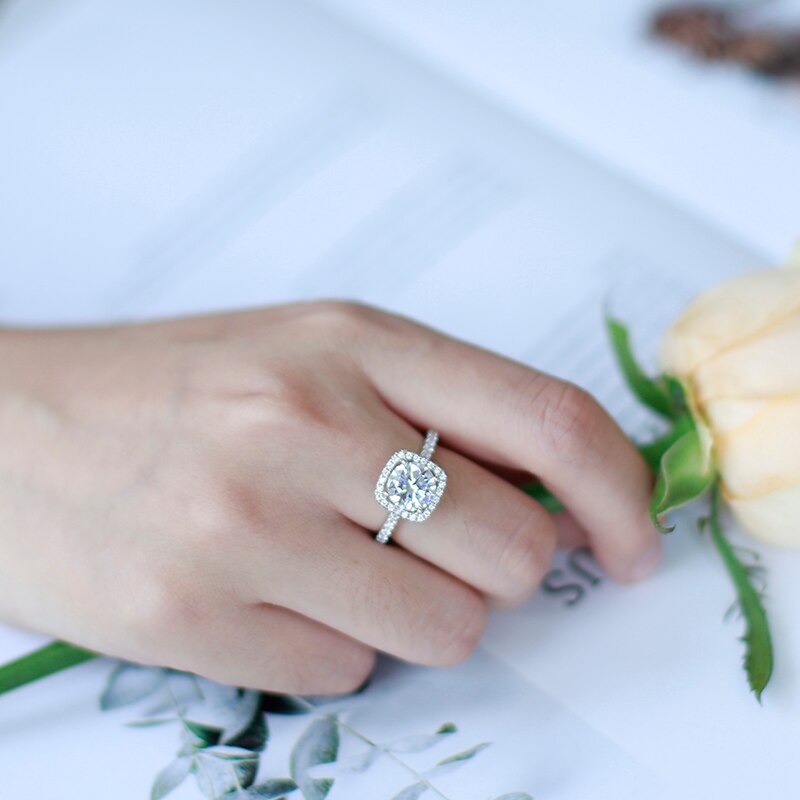 Gem's Ballet 2.57Ct Forever Love Anniversary Cubic Zirconia Finger Ring For Women Genuine 925 Sterling Silver Valentine