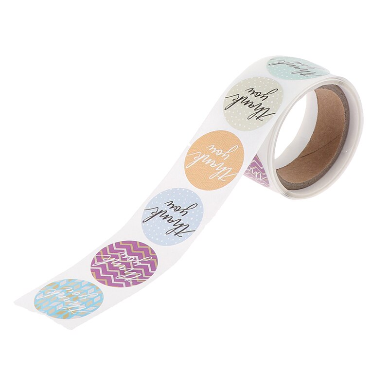 100Pcs/Roll Paper Seal Label Thank You Stickers Custom Box Bake Decoration