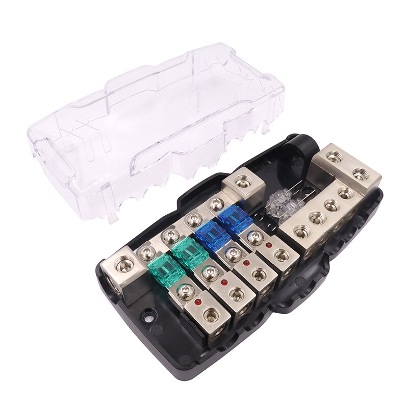 Porte-fusible multifonction LED pour voiture, Audio stéréo, ANL, Distribution de fusibles 0/4ga, 4 voies, bloc 30A 60A 80Amp
