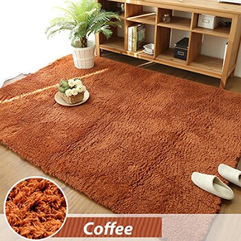 Living Room Carpet Bedroom Mat Soft Plush Tatami Mat Simple Baby Thicken Bedside Bed Front Bedroom Coffee Table Rug: coffee / 100cm x 160cm