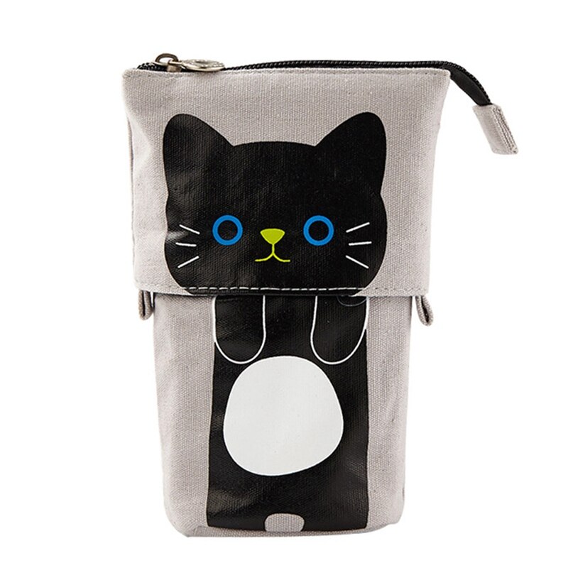 Trousse à crayons rétractable, jolie trousse Kawaii en toile pour filles et enfants, porte-crayon, fournitures scolaires: BK