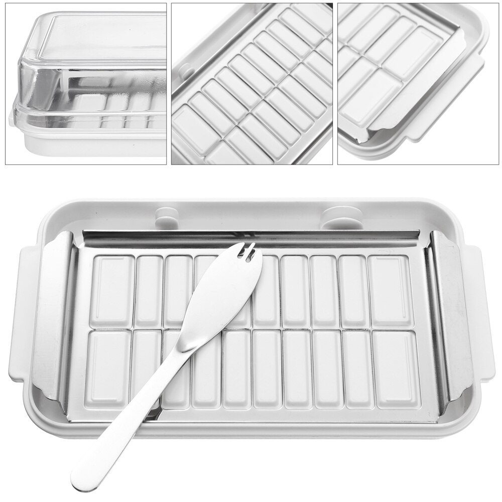 Food Container Butter Crisper Butter Cutter Home Tableware Storage Box: White