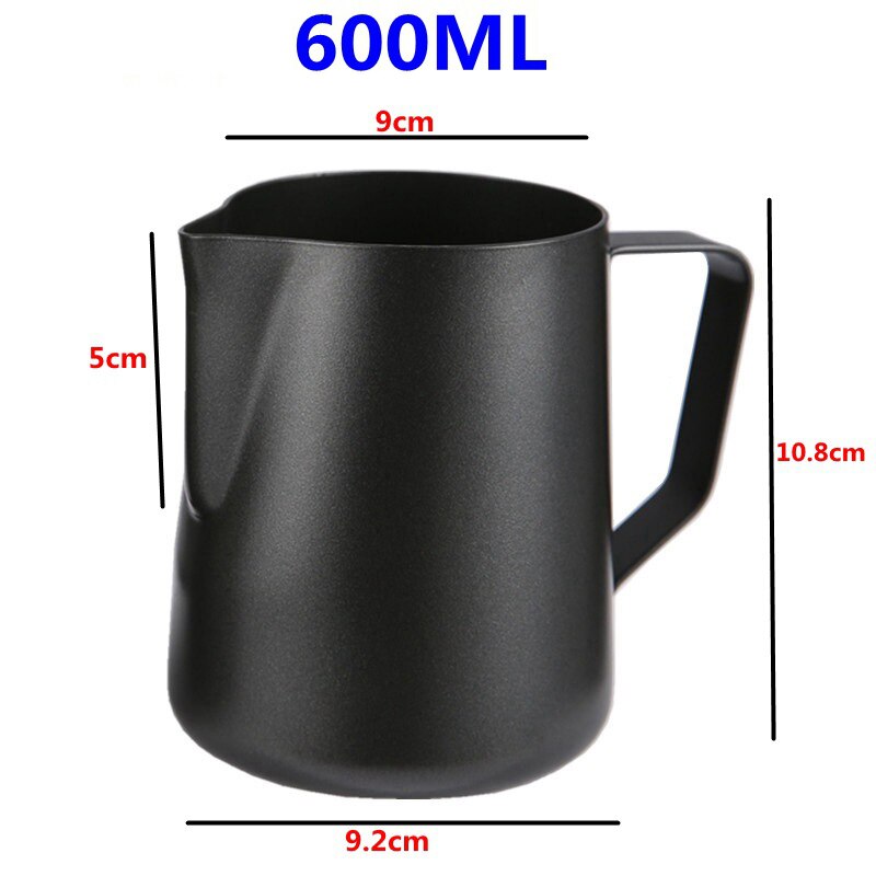 Non-Stick Stainless Steel Milk Jug Espresso Coffee Jug Barista Craft Coffee Milk Milk Pitcher Jug Wayer for Coffie: 600ML