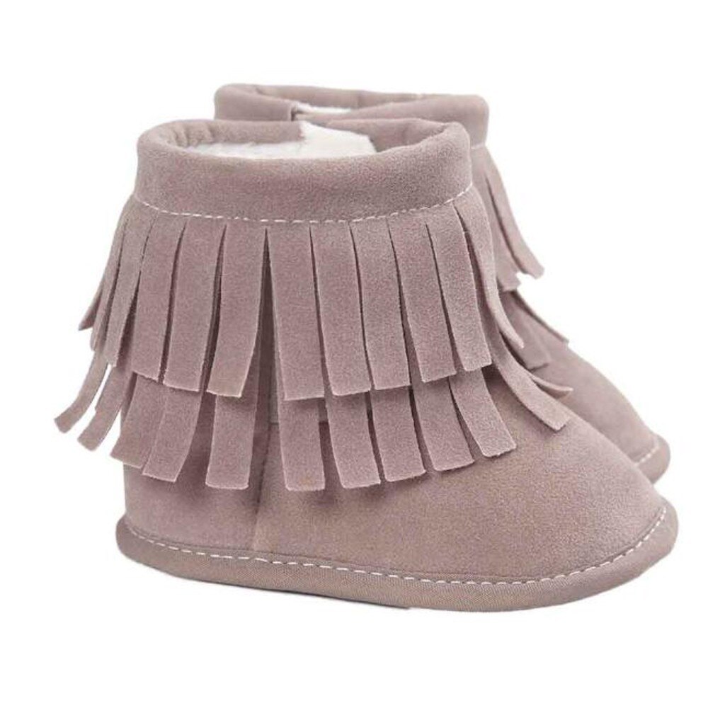 Baby Schuhe Stiefel Neugeborene Jungen Mädchen Weiche Sohle Stiefel Quasten Mokassins Krippe Feste Schuhe Kleinkind Winter Stiefel Schuhe