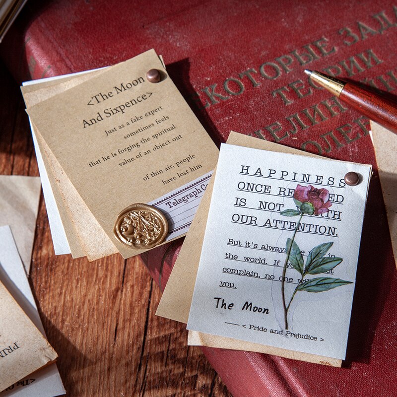 100 hojas de obra maestra de escritor, pequeño libro de recortes, material de decoración diy vintage, marcador de Arte de papel artesanal, papel de origami