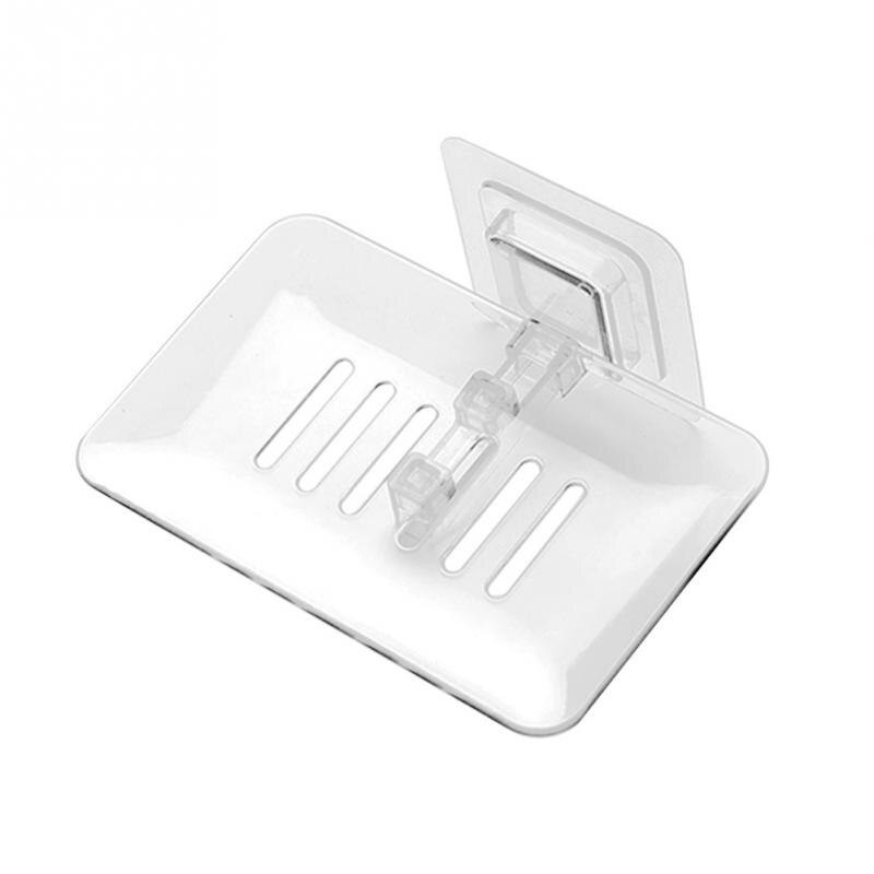 Caja de jabones de baño de material PP, estante de Leachate para drenaje de jabón, caja de soporte de baño, montado en pared estante de almacenamiento, accesorios de: Blanco