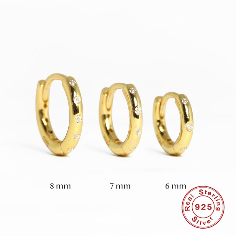 Inmaker Minimale Zirkoon Hoepel Oorbellen 925 Sterling Zilver Kraakbeen Kleine Helix Piercing Conch Oorlel Tragus Cirkel Mannen Hoops