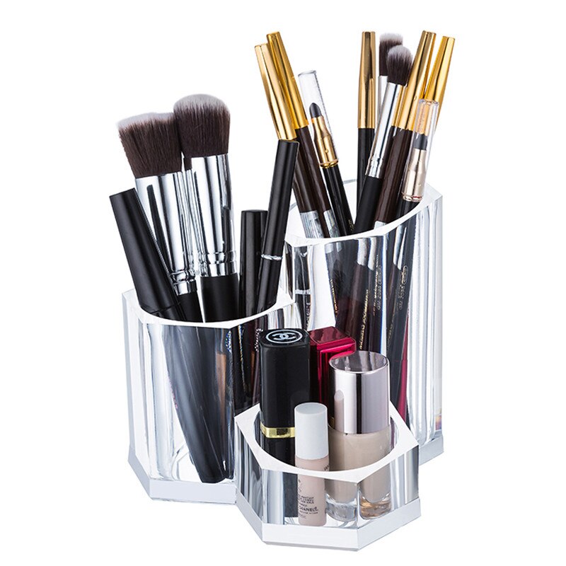 Helder Acryl Make-Up Borstel Houder Cosmetische Organizer Box Voor Lippenstift Eyeliner Potlood Nagellak