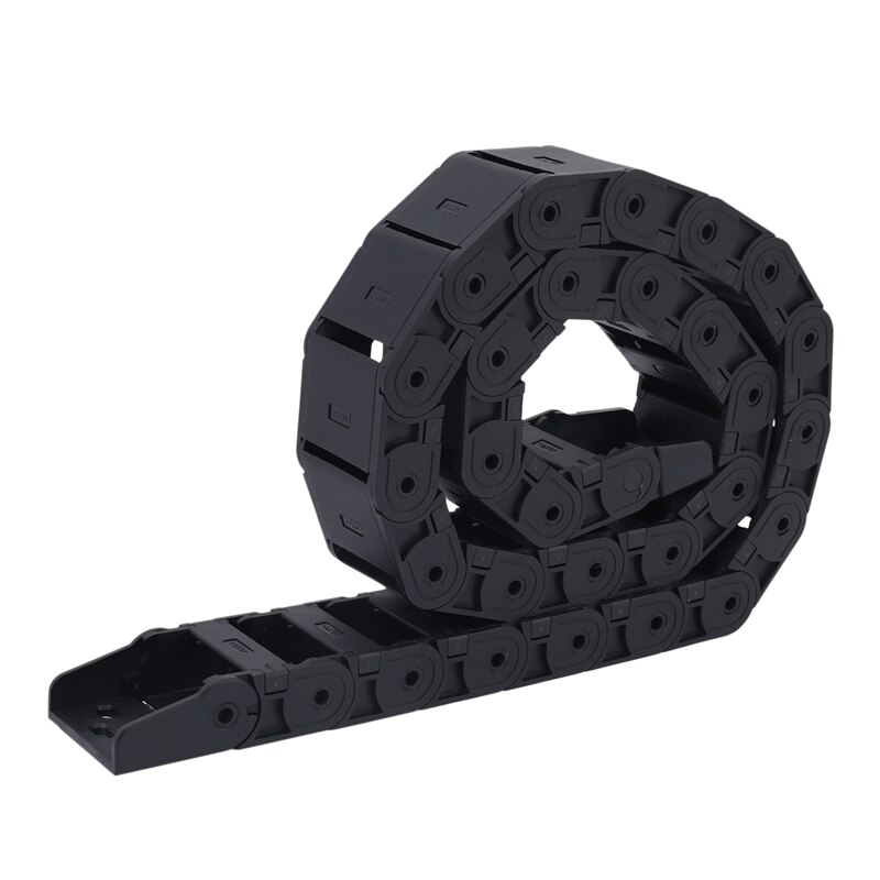 18mm x 37mm Black Flexible Semi Enclosed Cable Drag Chain 1M 39.4"