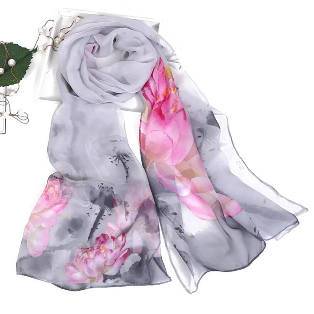 Newest Women Shawls Lotus Printing Long Soft Wrap Scarf Ladies Shawl Soft Scarves Fantastic Neckerchief Wraps ##: f