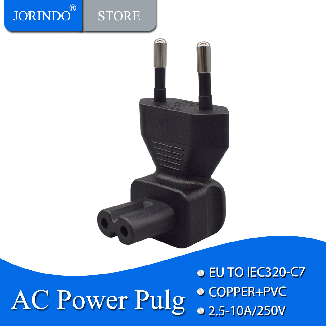 Jorindo Eu Naar Iec320 C7 Conversie Plug, Europese 2 Pins Mannelijke Stekker Naar Iec 320 C7 Haakse Ac Adapter