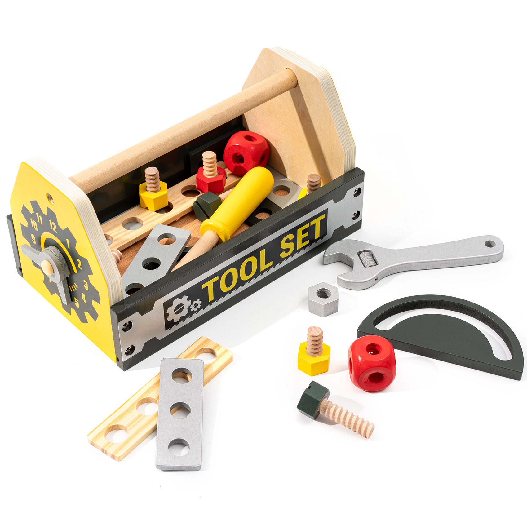 Houten Werkbank Speelgoed Hout Tool Stand Set Voor Kinderen Peuters En Kinderen: WGJ07